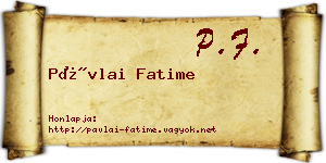 Pávlai Fatime névjegykártya